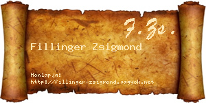 Fillinger Zsigmond névjegykártya