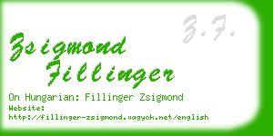 zsigmond fillinger business card